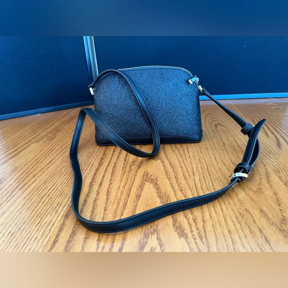 Kate Spade Black Sparkle Dome Crossbody Bag